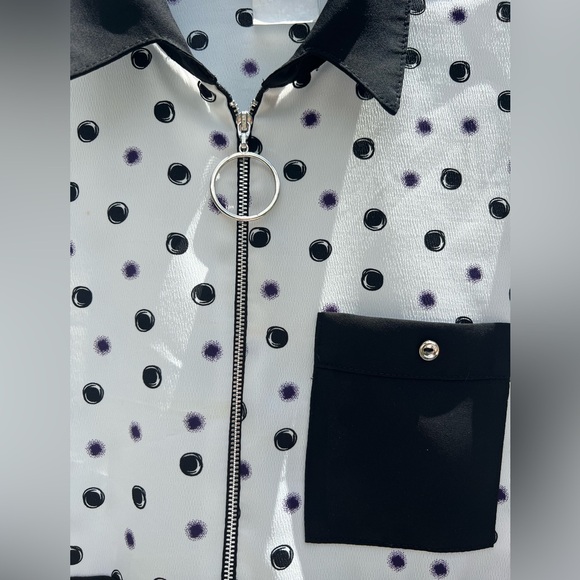 Bali Corp‎ Black and White Blouse with 3/4 Sleeve Size XL - Picture 2 of 3